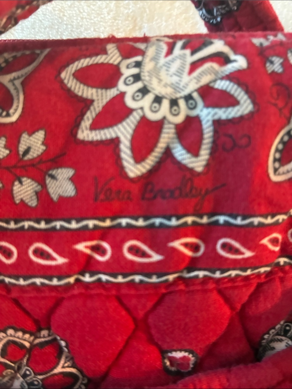 Vera Bradley Red Quilted Floral Tote - Picture 2 of 7